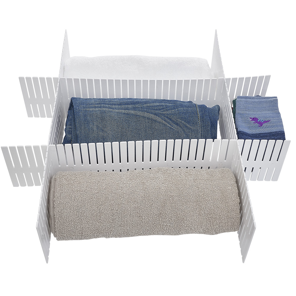 Modular white plastic drawer divider