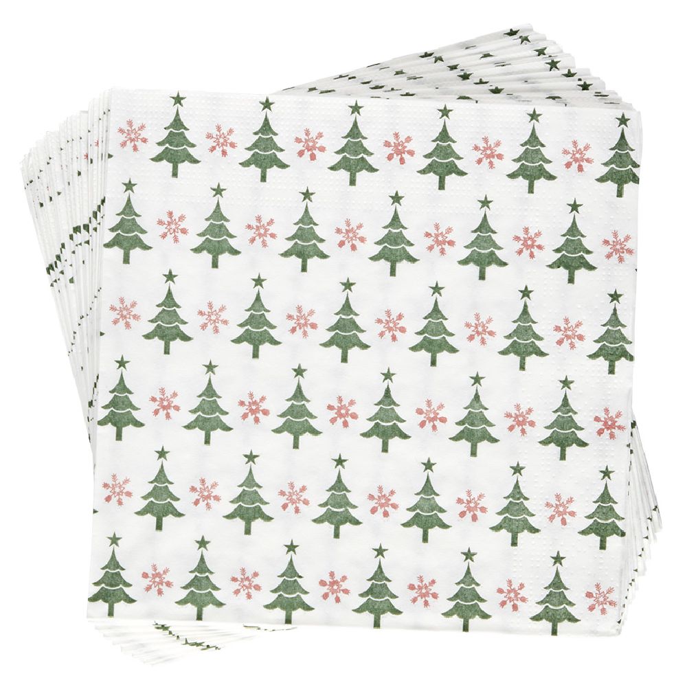 Christmas tree pattern paper napkin x20
