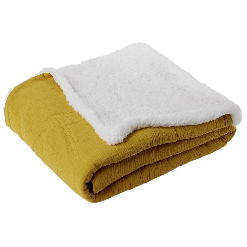 MBULES PAMBUKU DHE BATANIJE SHERPA 130X160CM E VERDHE