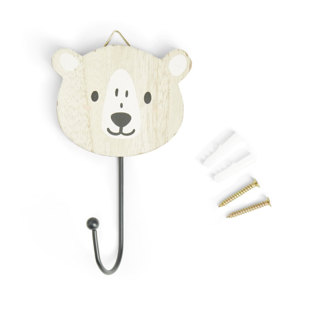 Children's animal-shaped coat hook 10xH15cm - 4 models