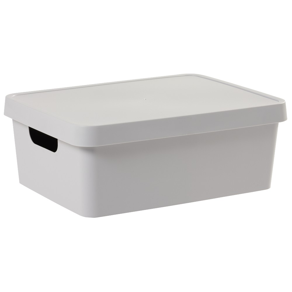 11 L grey storage box with lid