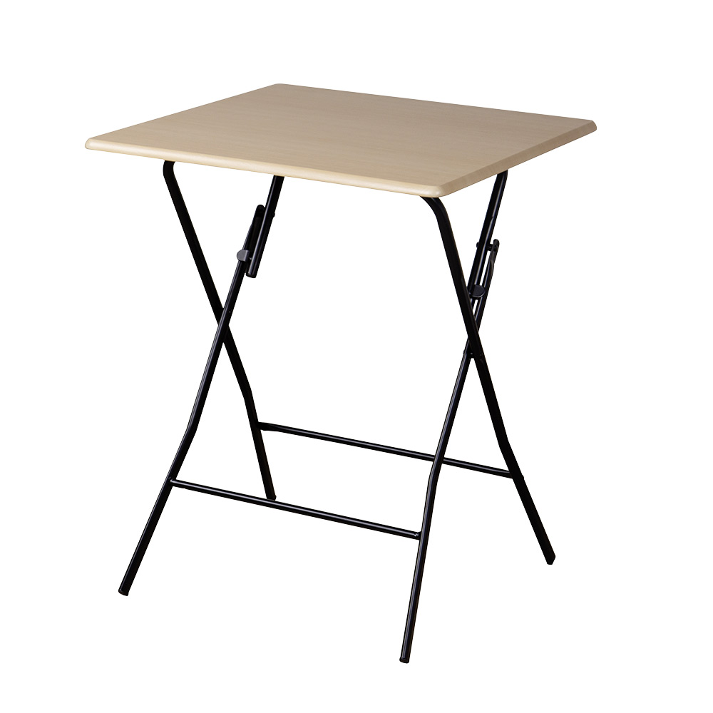 TAVOLINË KATRORE E PALOSSHME NATYRALE ME KËMBË METALIKE TË ZEZA L.60 X W.60 X H.75 CM