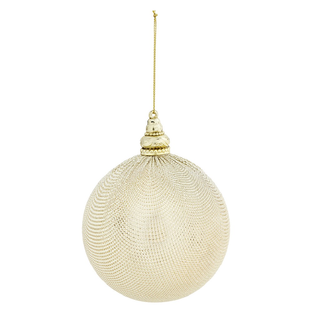 Beige gold acrylic Christmas ball Ø10 cm