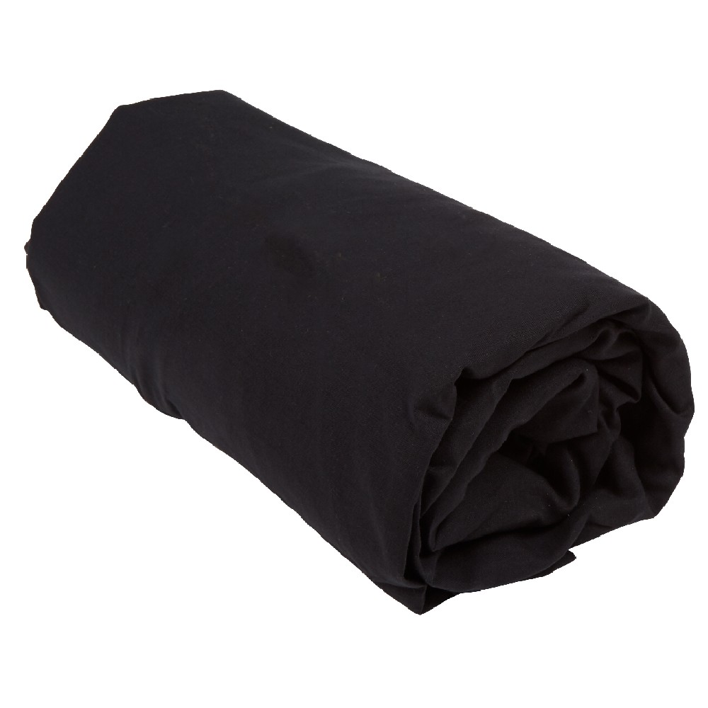 Plain black fitted sheet for 1 person 90x190cm