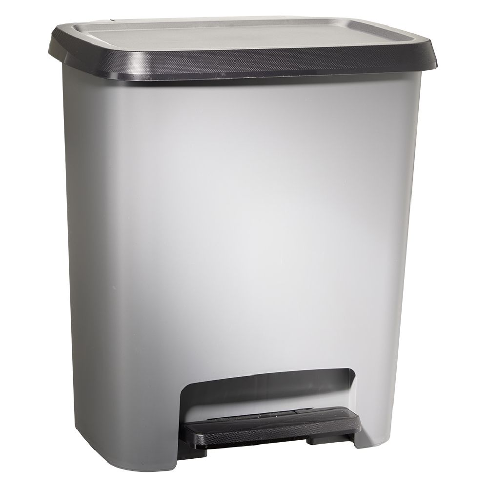 25L grey plastic pedal bin
