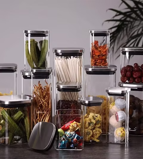 KAVANOZ QELQI NE FORME KATRORE 10X10 ME KAPAK METALI 550ML