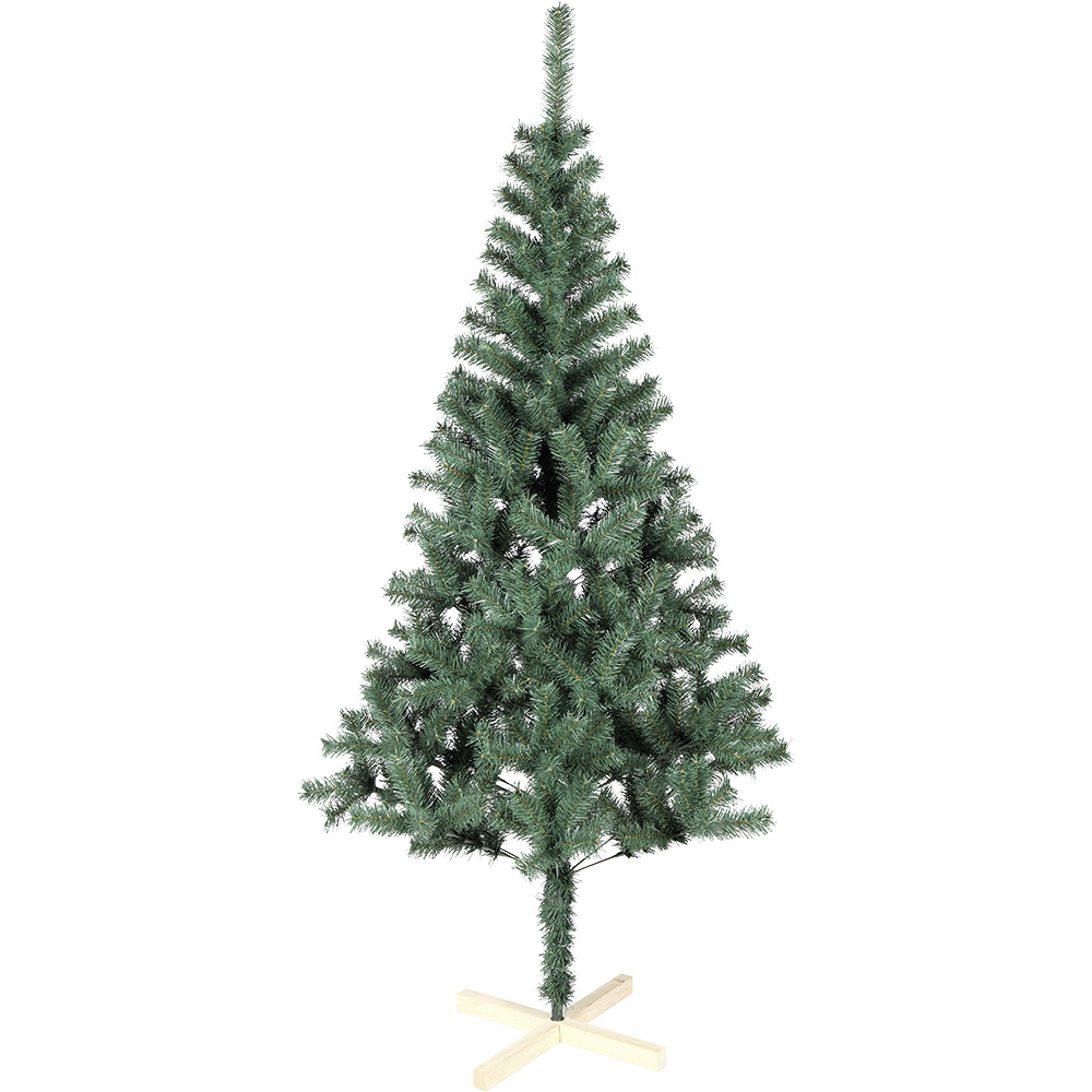 Green artificial fir tree 400 branches wooden base Ø100xH180cm