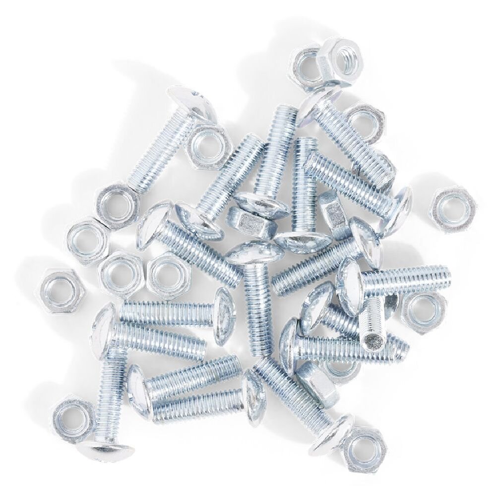 20 zinc-plated steel cross-head stove bolts - 4x15 mm