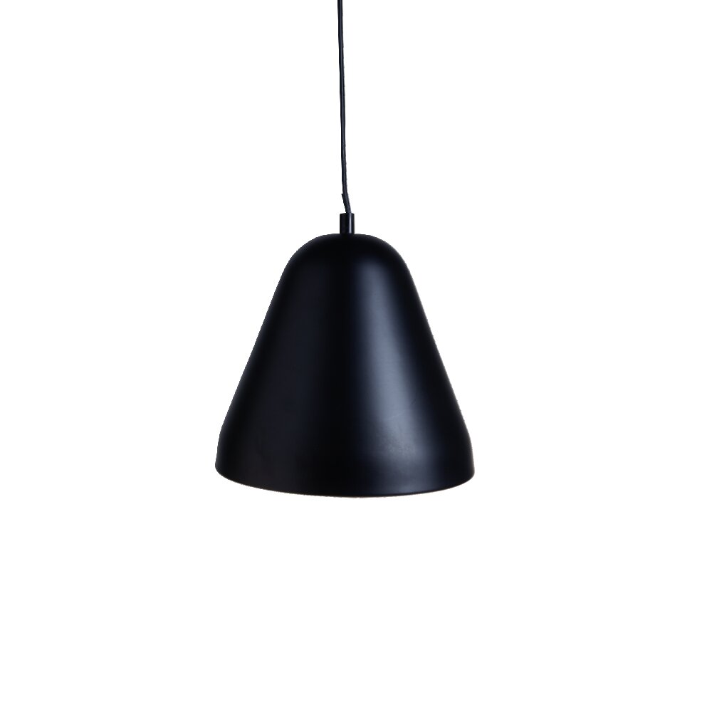 Black metal and plastic cone pendant light Ø28xH26cm