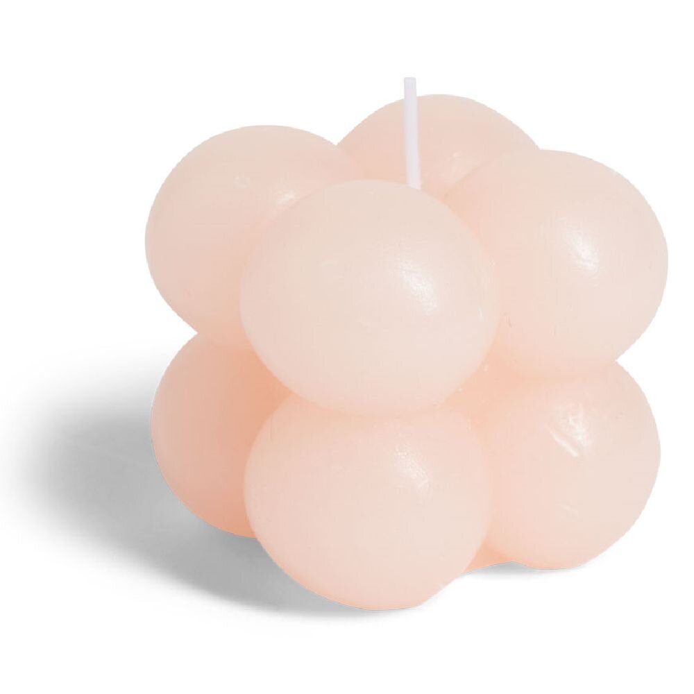 Bubble design candle - 2 models: pink or beige
