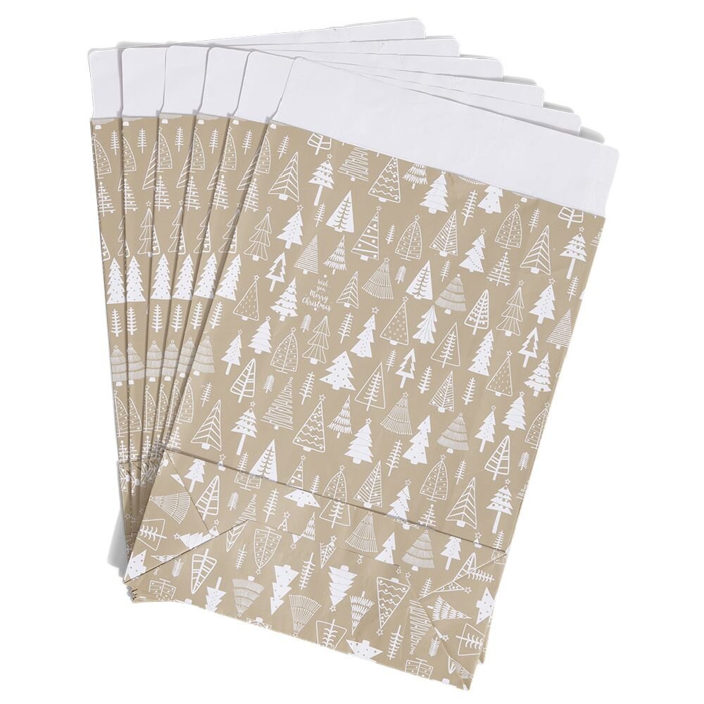 Christmas paper gift envelope with fir tree motif x6 - 20x8xH28cm