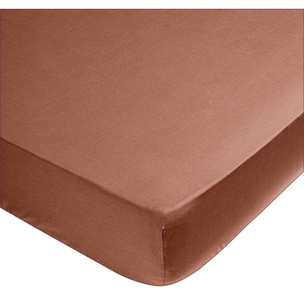 Fitted sheet 90x190 cm sienna color