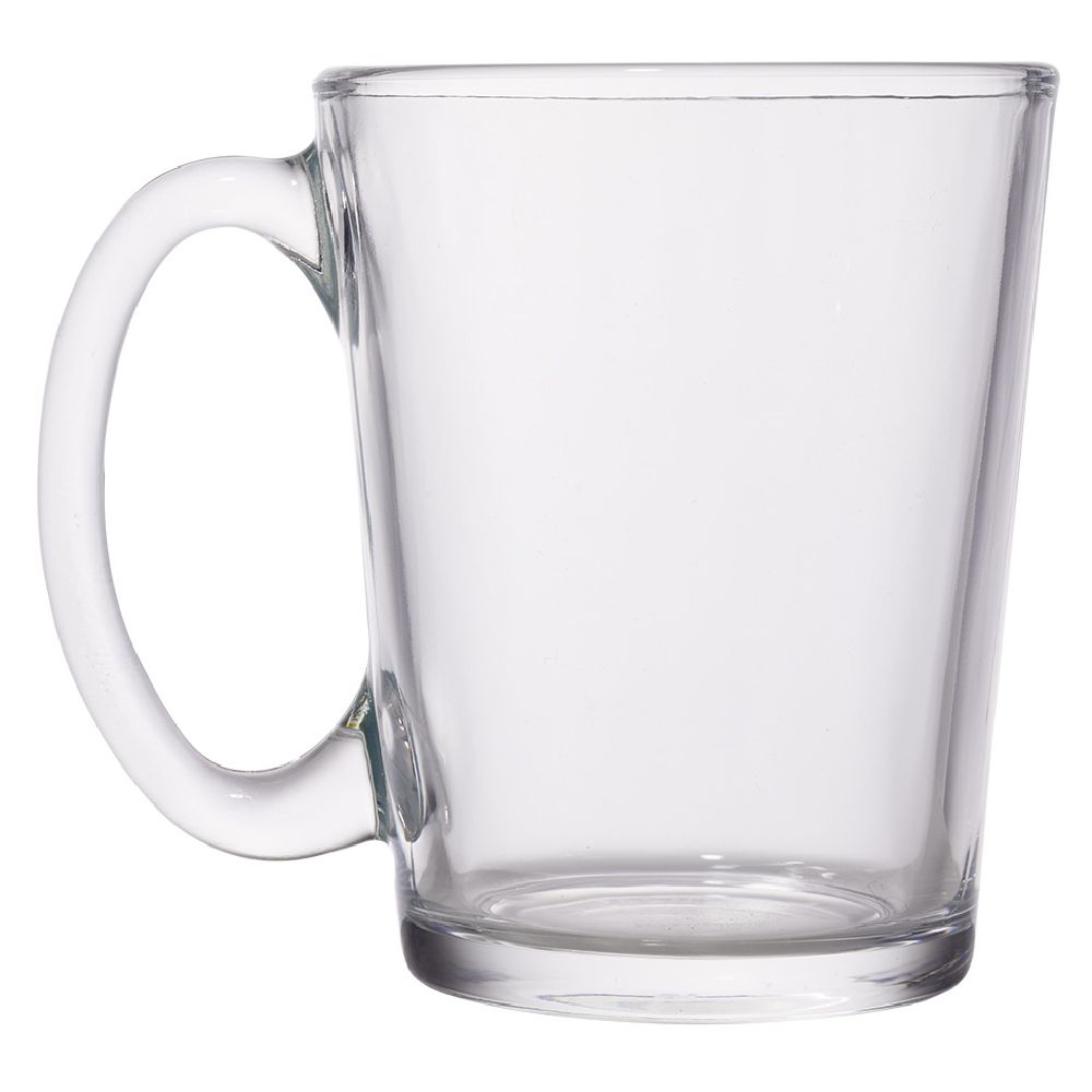 28cl transparent glass conical mug