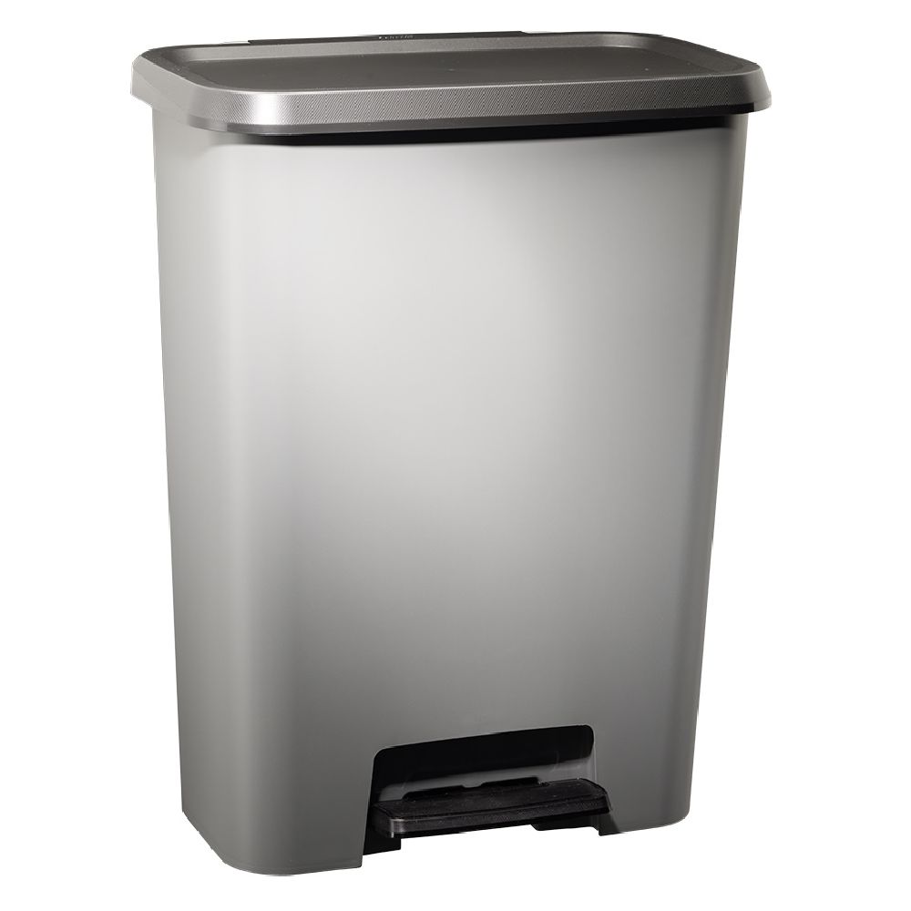 50L grey plastic pedal bin
