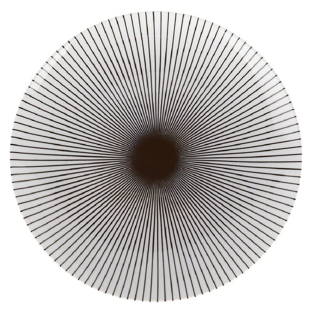 Black and white striped dinner plate