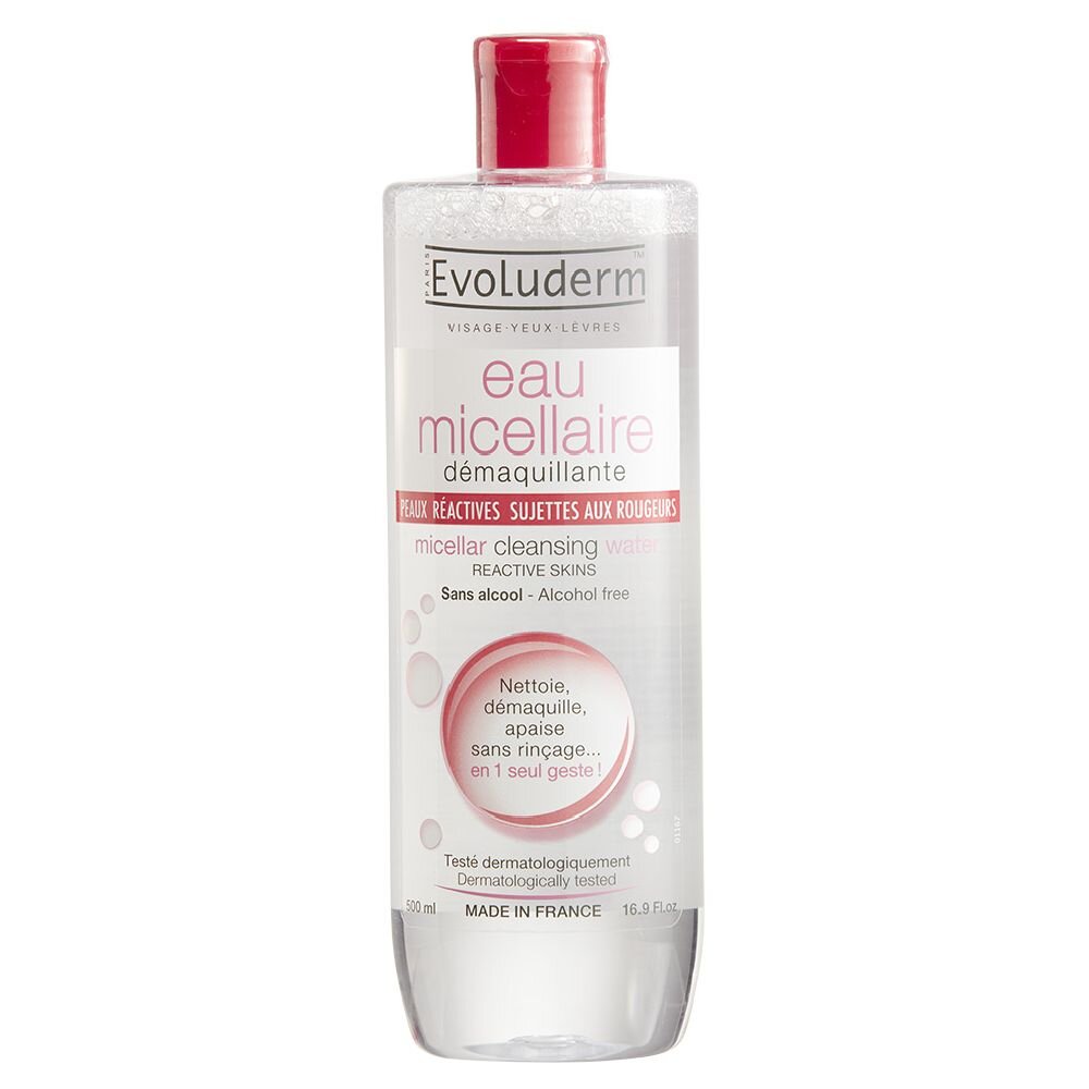 Evoluderm micellar water for makeup removal for reactive skin 500 ml