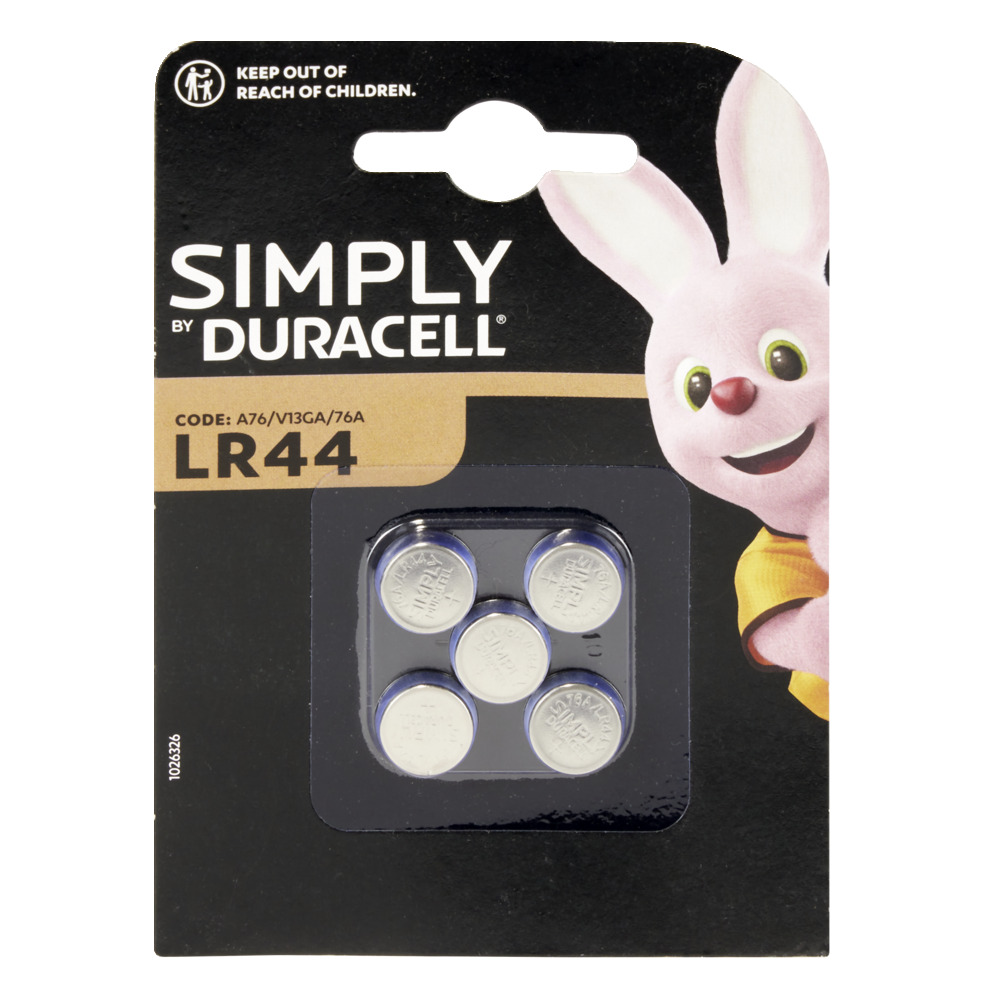 BATTERY X5 ACI DURACELL SIMPLY SPE LR44 GR