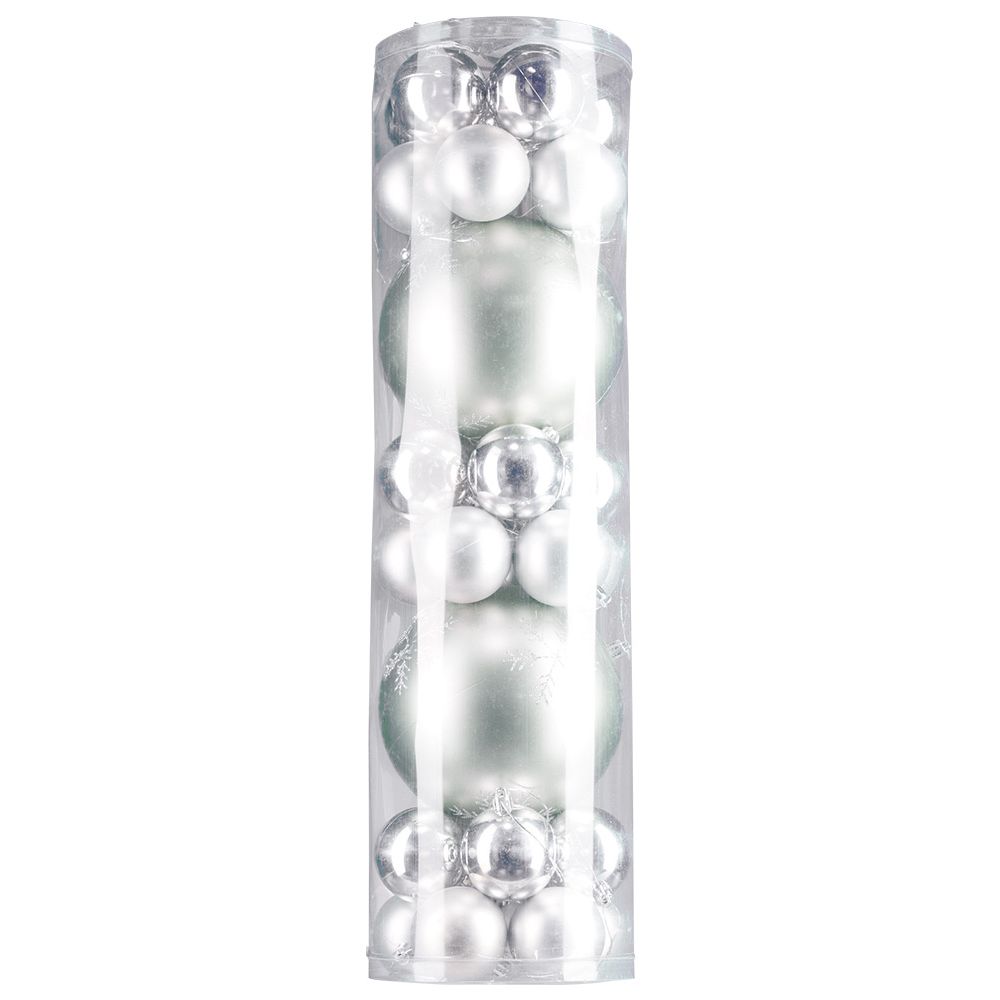 Blue and silver Christmas bauble x32