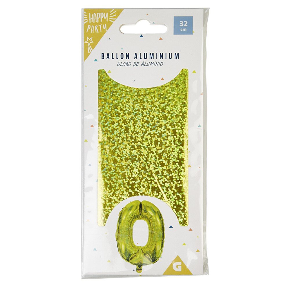 Black, silver or gold number 0 balloon