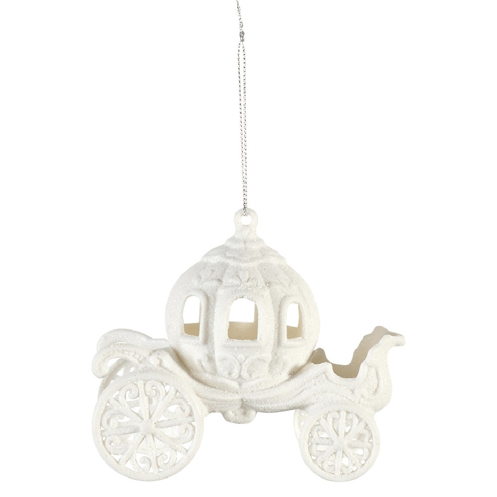 Frosted Christmas Carriage Hanging