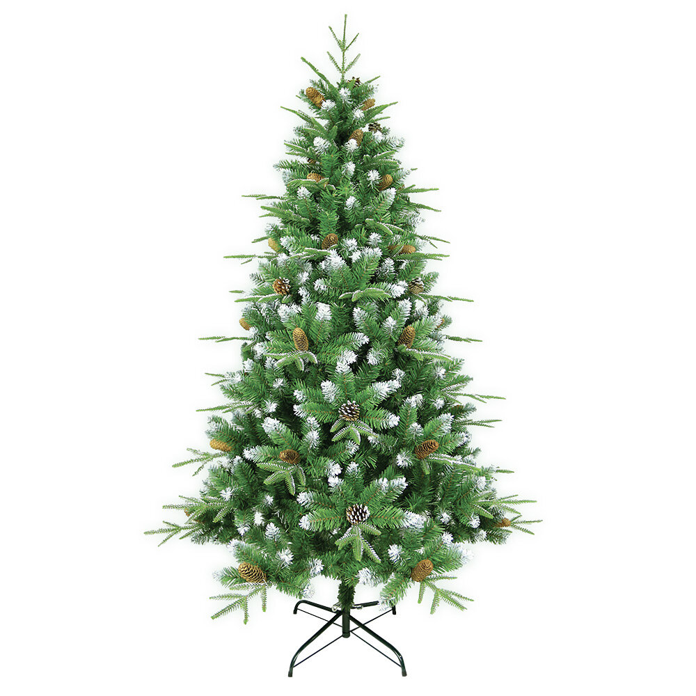 Artificial snow and pine tree H180cm green