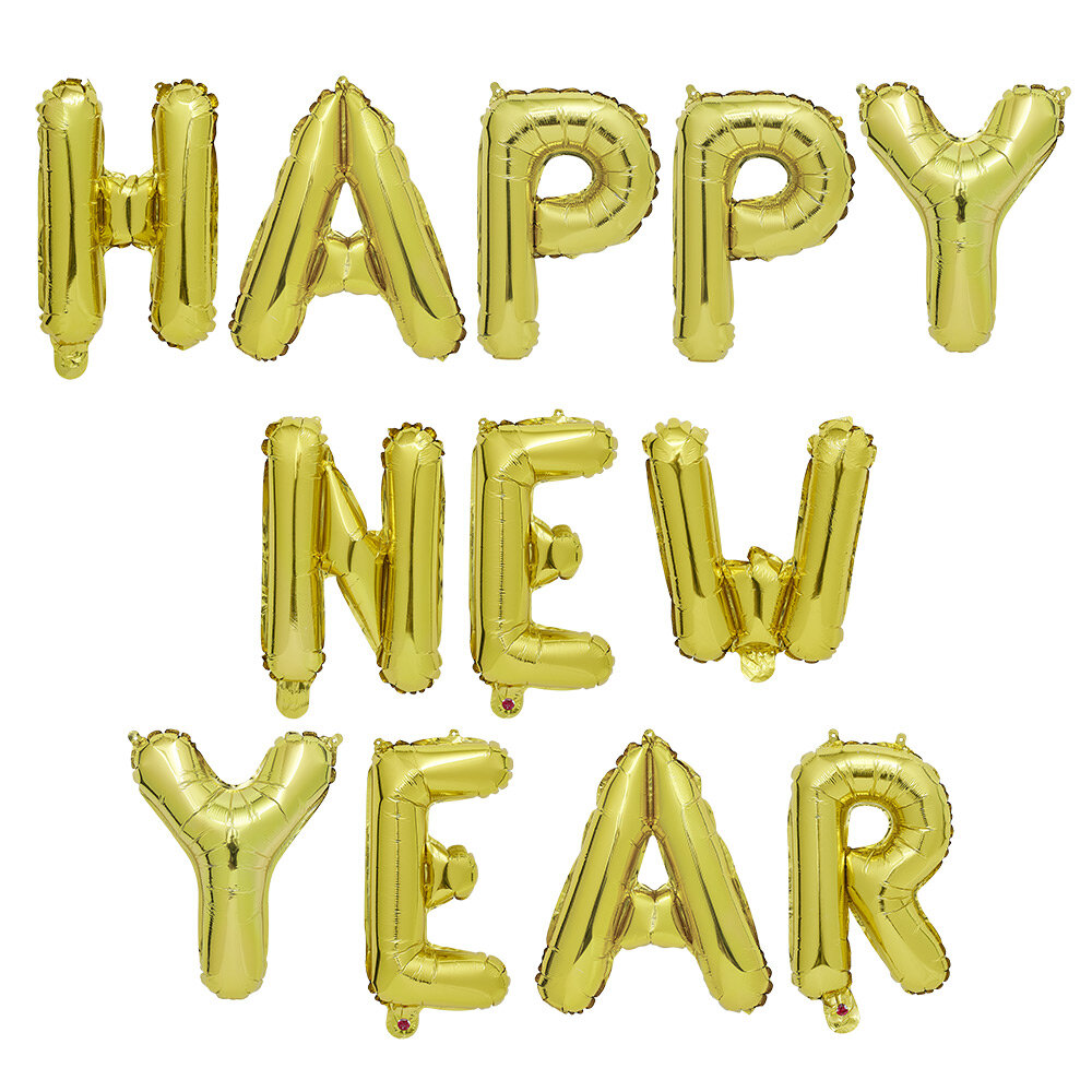 Happy New Year gold foil balloon 34cm