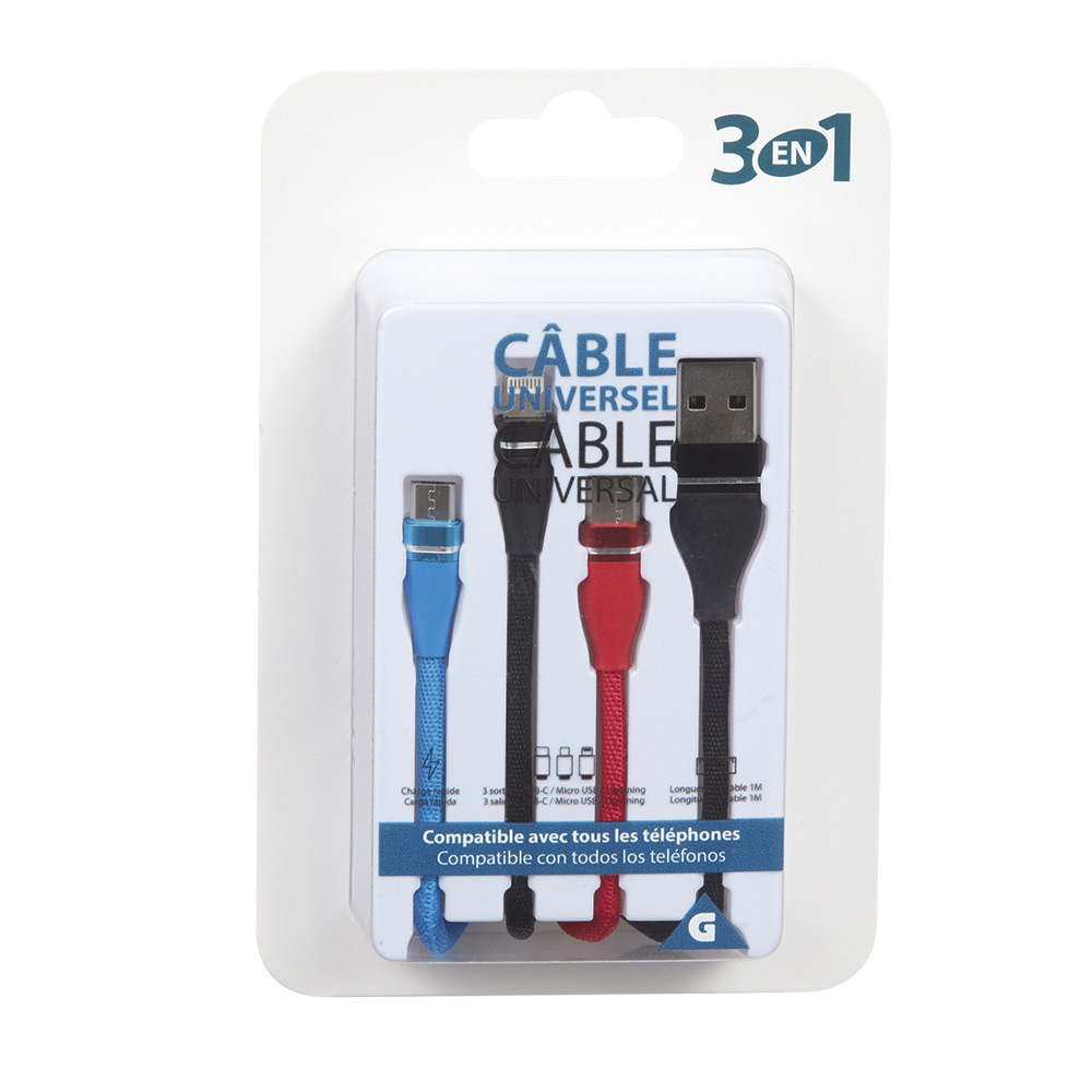KABELL PER TELEFON USB-TO USBC, IPHONE,MICROUSB 3IN1