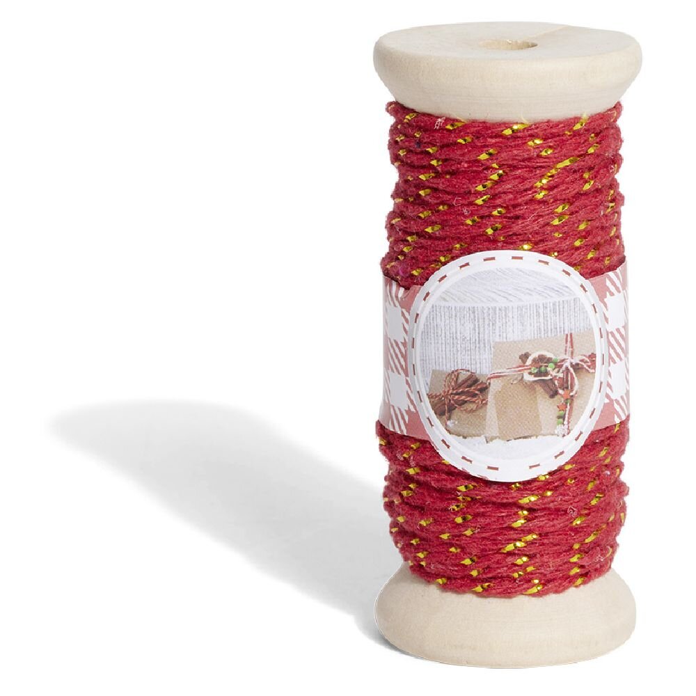 15m roll of red and gold cotton thread