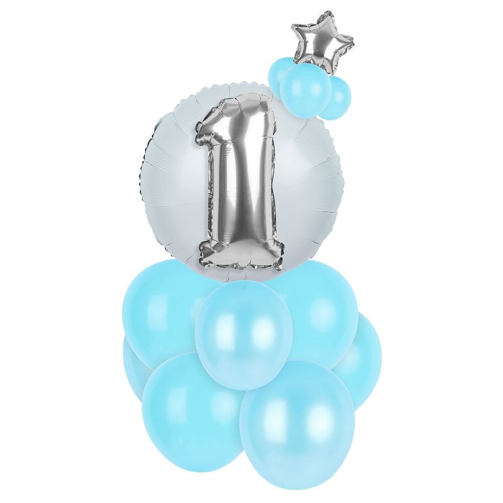 Blue or pink number 1 balloon kit