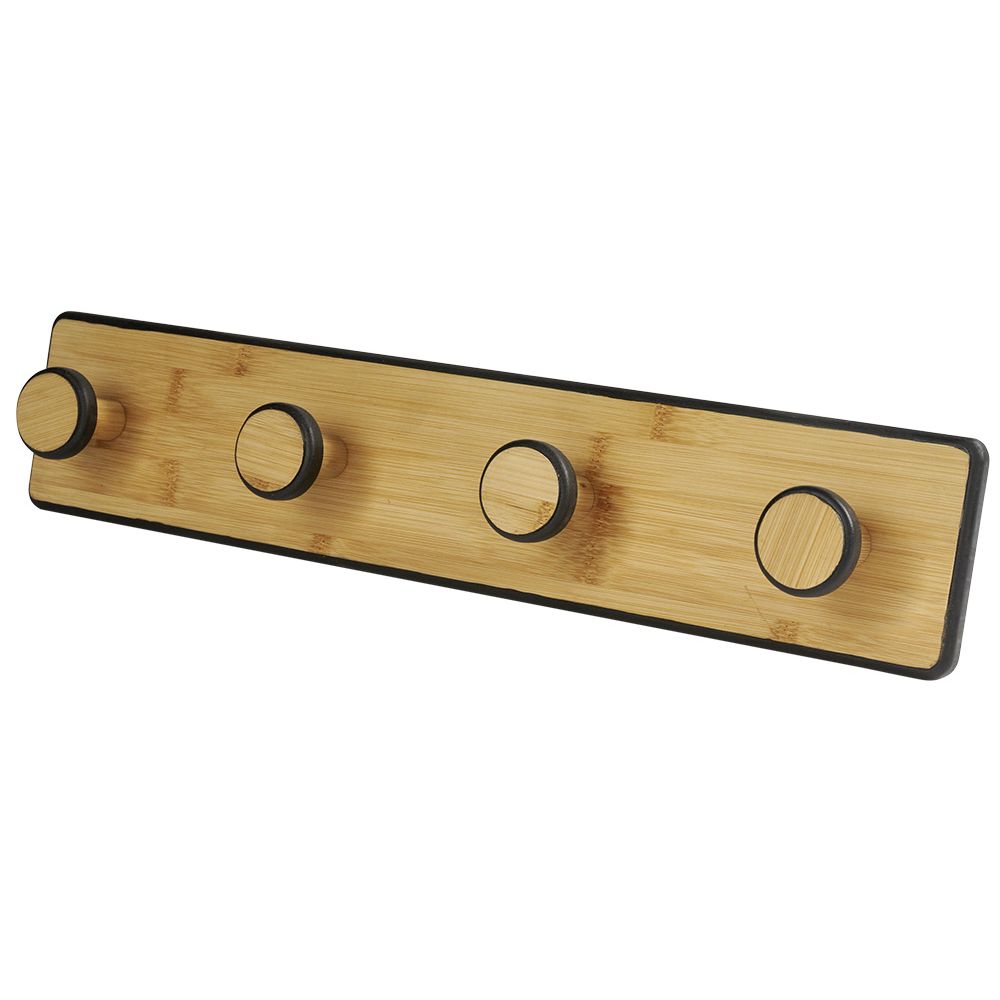 Bamboo coat rack with 4 hooks, L50cm