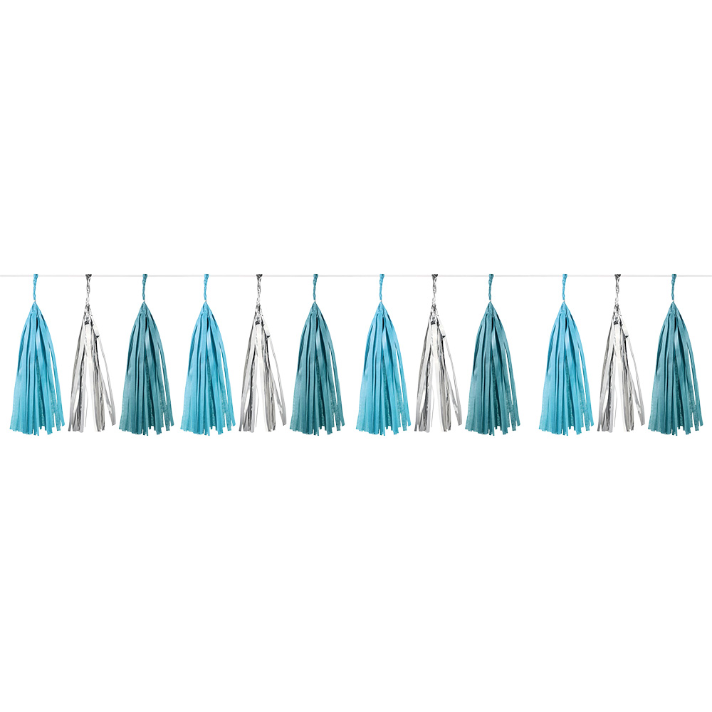 DEKOR FESTASH ME POMPON LETRE, BLU DHE ARGJEND | 545810