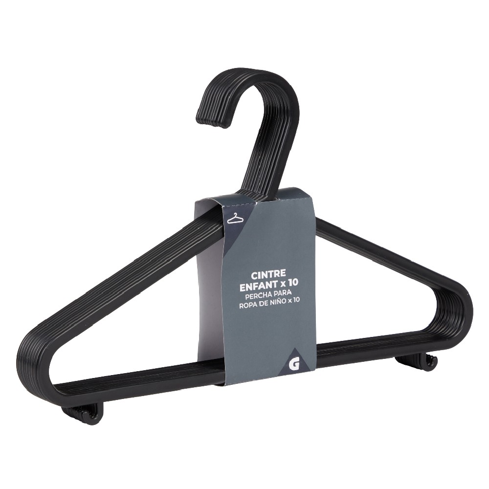 Black hanger for children's clothes x10