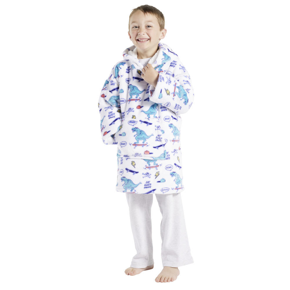 Children's plaid sweater with reindeer or dinosaur pattern One size - 2 models