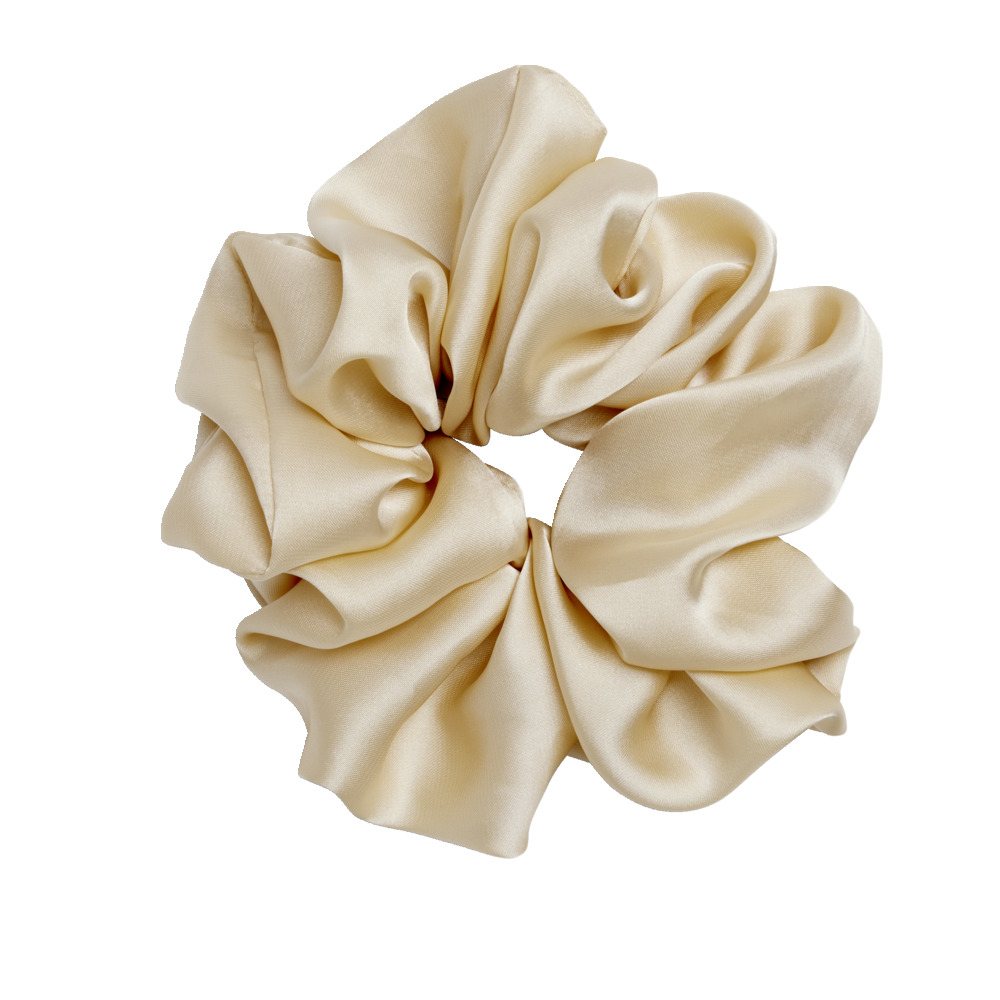 Beige satin scrunchie