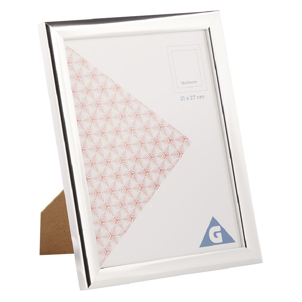 Silver photo frame 21x27cm for 18x24cm photo