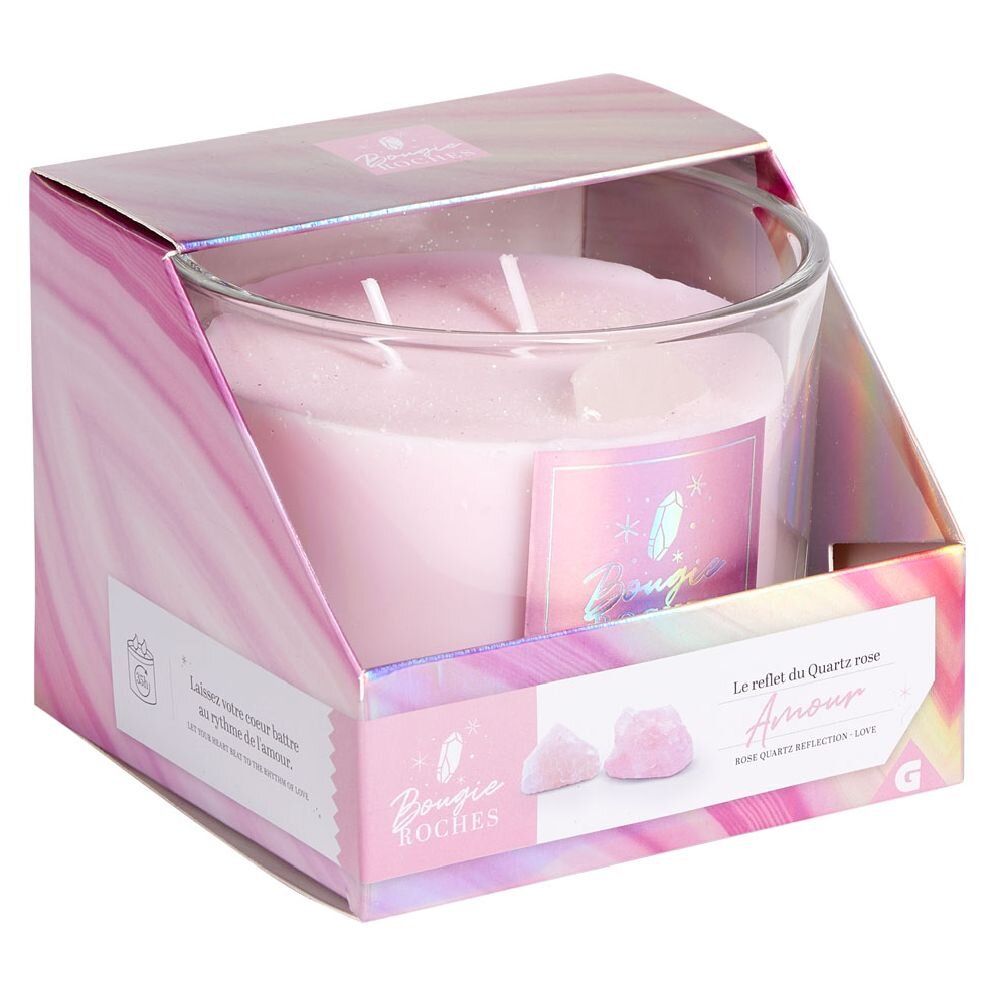 BOUGIE ROCHE D10H8 ROSE