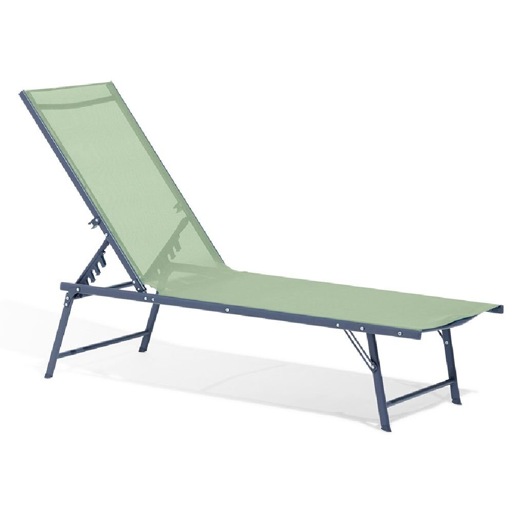 Dream 5-position sun lounger, green, L.181 x W.55 x H.33/90.5 cm