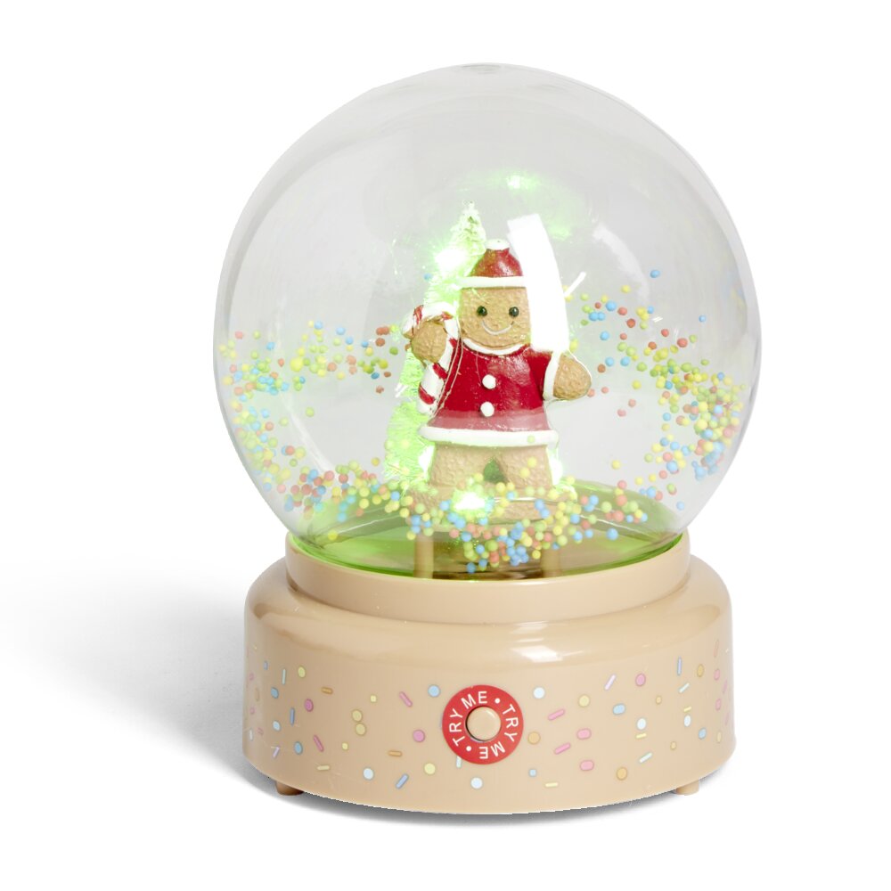 ARTIKUJ FESTIV FIGURE DEKORATIVE FESTASH SFERE NGA QELQI ME EFEKT BORE DHE ANIMACION D13CM