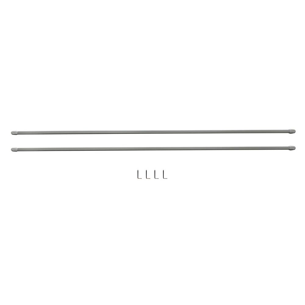 Extendable window rod 80-110 cm white metal x2