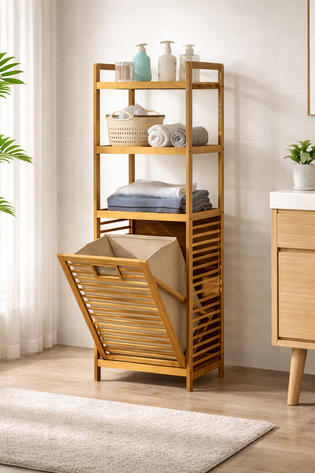 Shporte për rroba me 3 ndarje