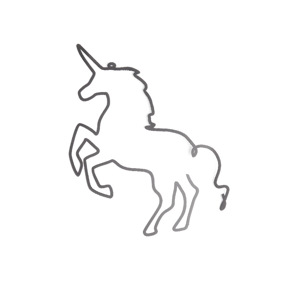 DEKOR ME VARJE ME FIGURE UNICORN NGA METALI