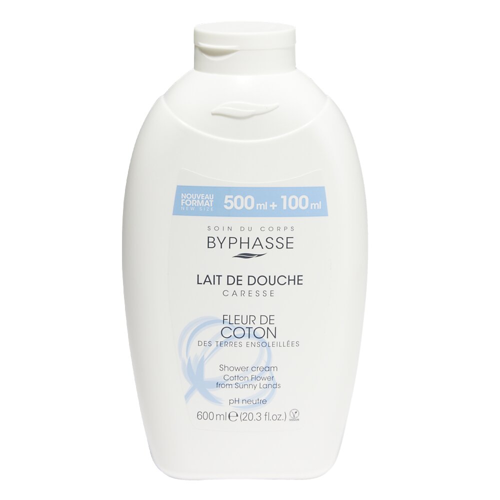 Byphasse caress cotton flower shower milk pH neutral 600ml