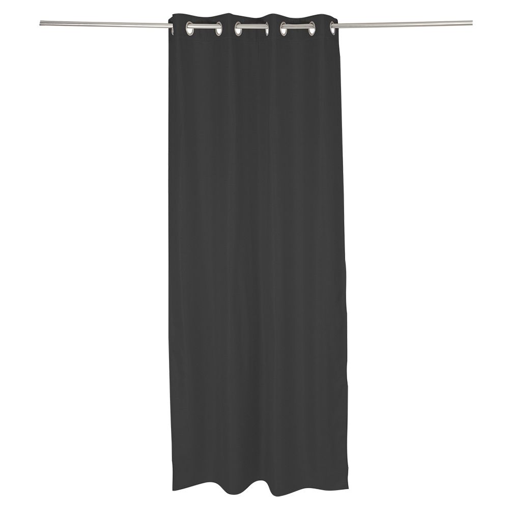 Black woven effect blackout curtain 140x240cm