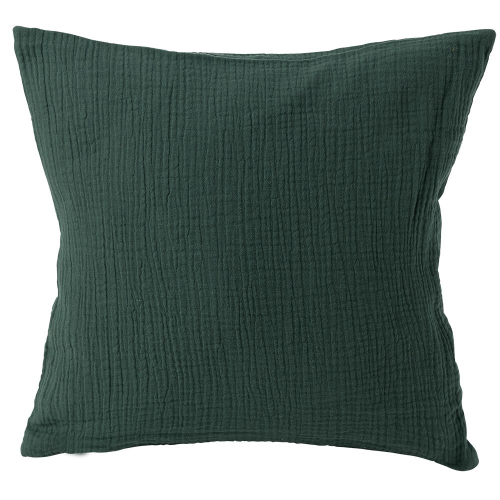 Cushion cover 40x40cm green cotton gauze