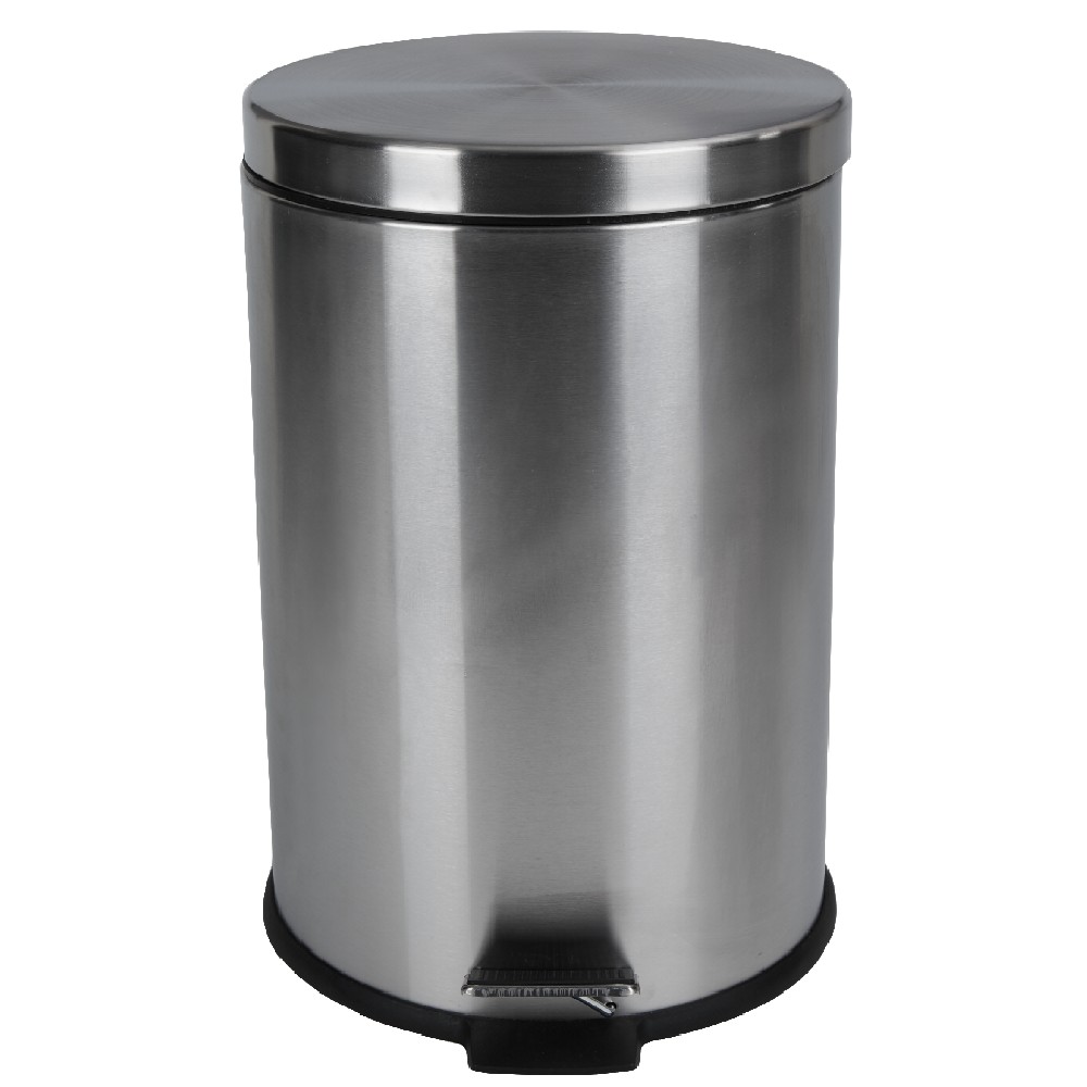 20 L metallic grey round pedal bin