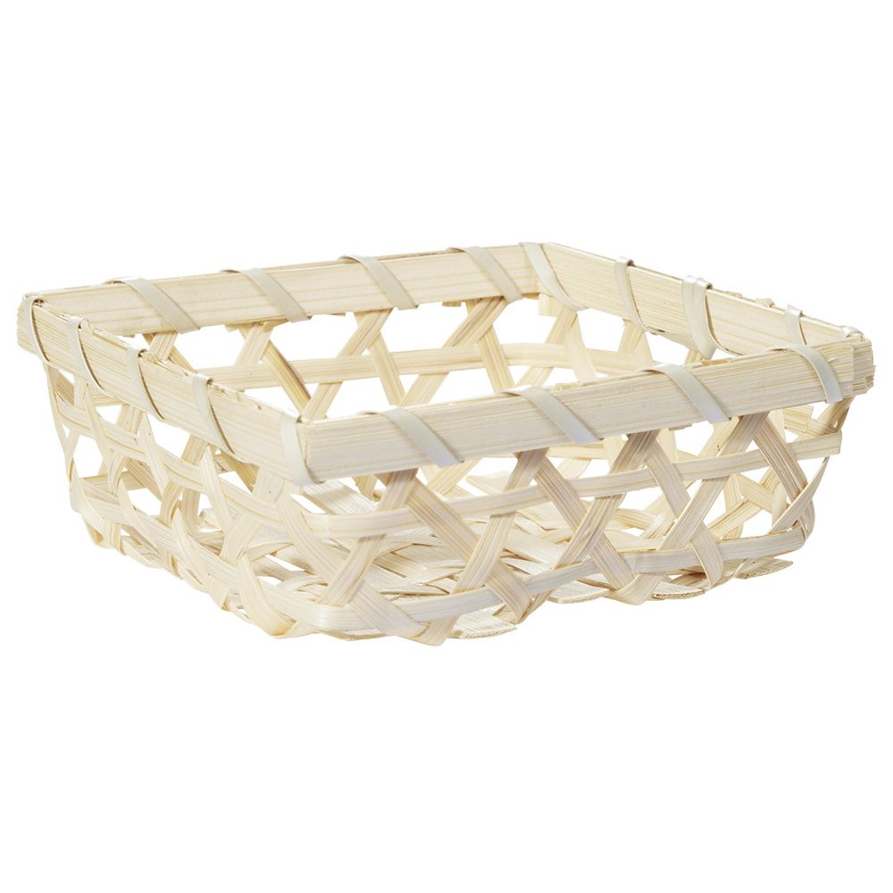 Beige bamboo basket