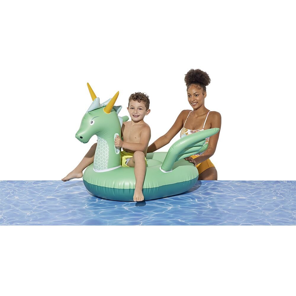Funky green rideable dragon buoy Ø132xH85cm