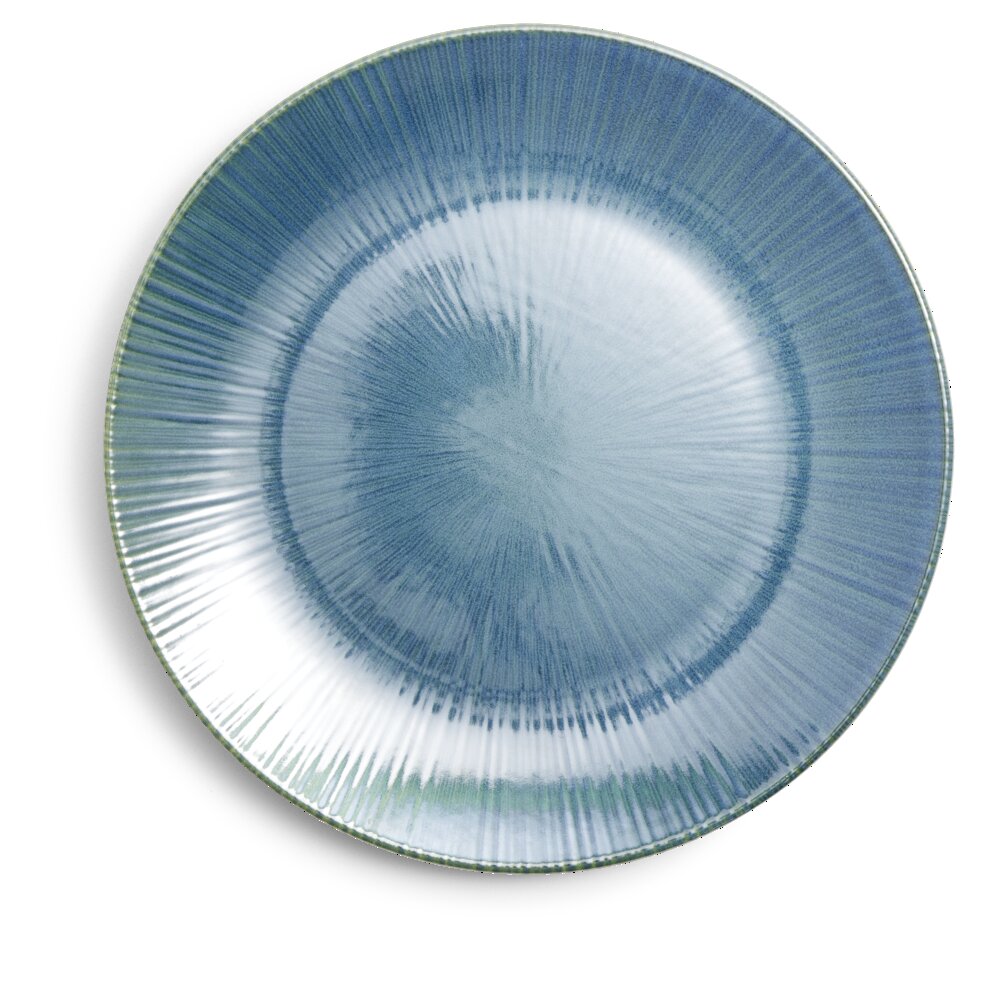 Amaury blue earthenware flat plate Ø25cm