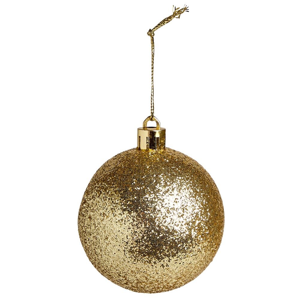 Gold glitter Christmas ball Ø6cm x3