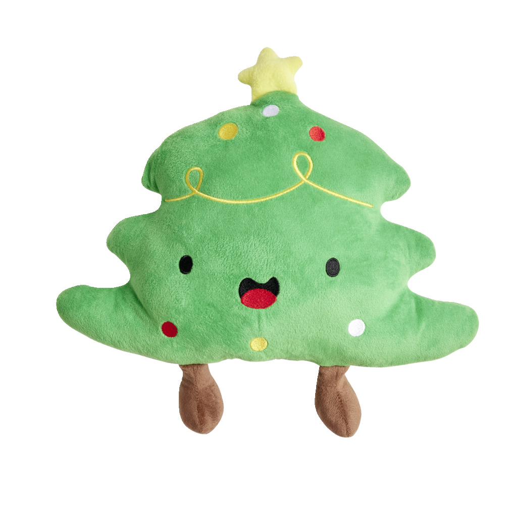Green Christmas tree-shaped cushion 35x43cm
